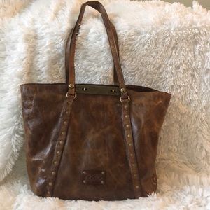 Patricia Nash Large Distressed Leather Tote EUC